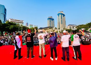 Ribuan Massa Aksi Sport Solidarity Day Serukan Penolakan Israel Ikut Olimpiade Paris 2024