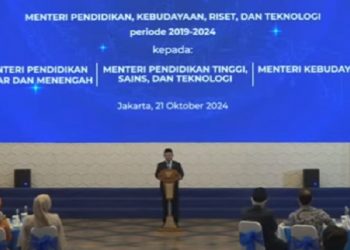 Abdul Mu’ti sebagai Menteri Pendidikan Dasar dan Menengah Beri Pidato dalam Sertijab