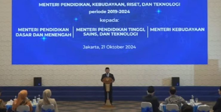Abdul Mu’ti sebagai Menteri Pendidikan Dasar dan Menengah Beri Pidato dalam Sertijab