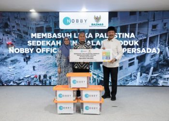 Bersama BAZNAS RI, Nobby Official Salurkan Sedekah Penjualan Produk Ghazia Collection Rp1 Miliar untuk Palestina