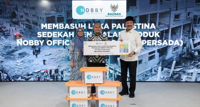 Bersama BAZNAS RI, Nobby Official Salurkan Sedekah Penjualan Produk Ghazia Collection Rp1 Miliar untuk Palestina