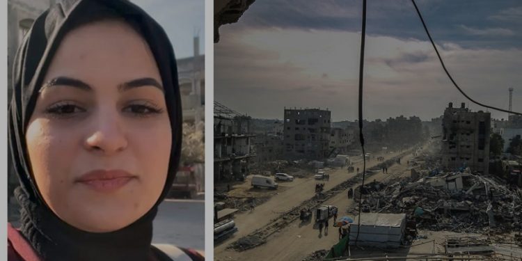 Esraa Shaheen Tetap Tinggal di Atas Reruntuhannya Gaza Utara