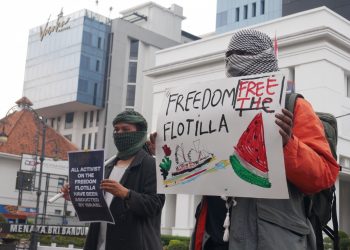 Bandung Protes Penculikan Israel atas Aktivis Kemanusiaan dalam Kapal Madleen
