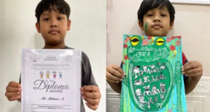 Lukisan Siswa SD Surabaya Lolos Kurasi Pameran Internasional di Turki