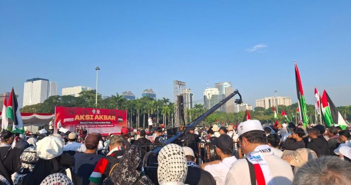 Ribuan Massa Memadati Monas, Mardani Ali Sera Serukan Perlawanan untuk Gaza