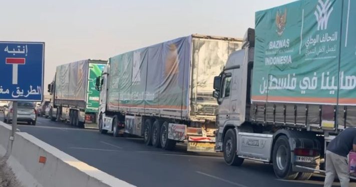 BAZNAS RI Kirim 14 Truk Bantuan Logistik untuk Masyarakat Palestina