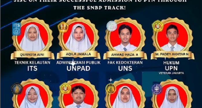 Siswa SMA JISc Lolos SNBP 2026, Tembus Sejumlah PTN Favorit