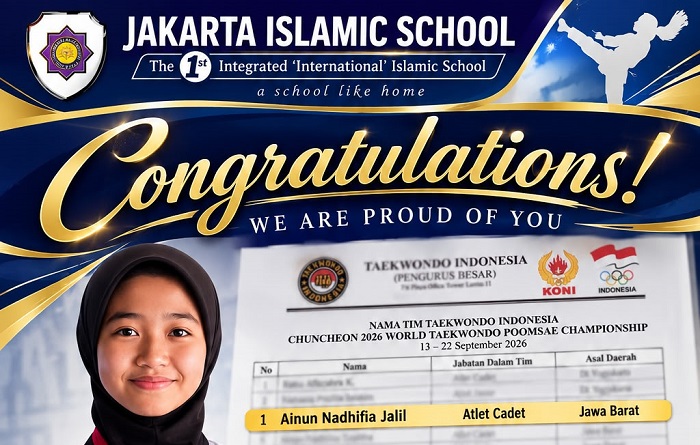 Siswa JISc, Ainun Nadhifia Jalil Torehkan Prestasi Taekwondo, Siap Berlaga di Kejuaraan Dunia Korea